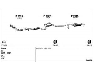 FENNO FO029.1 išmetimo sistema 
 Išmetimo sistema -> Išmetimo sistema, visa