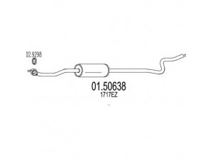 MTS 01.50638 vidurinis duslintuvas 
 Išmetimo sistema -> Duslintuvas
1717EZ