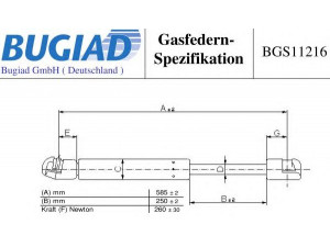 BUGIAD BGS11216 dujinė spyruoklė, gaubtas 
 Kėbulas -> Dujinės spyruoklės
955 511 359 00