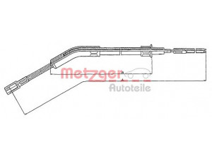 METZGER 10.715 trosas, stovėjimo stabdys 
 Stabdžių sistema -> Valdymo svirtys/trosai
113 609 721J