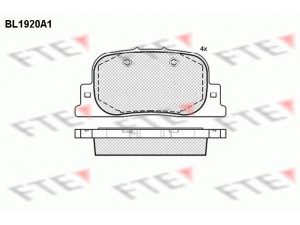 FTE BL1920A1 stabdžių trinkelių rinkinys, diskinis stabdys 
 Techninės priežiūros dalys -> Papildomas remontas
04466-32030, 04466-32040, 04466-47010
