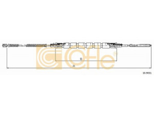 COFLE 10.9031 trosas, stovėjimo stabdys 
 Stabdžių sistema -> Valdymo svirtys/trosai
115520117, 6U0609721