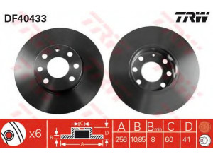 TRW DF4043 stabdžių diskas 
 Stabdžių sistema -> Diskinis stabdys -> Stabdžių diskas
569058, 90497303, 9117676, 9117676