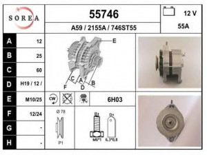 EAI 55746 kintamosios srovės generatorius 
 Elektros įranga -> Kint. sr. generatorius/dalys -> Kintamosios srovės generatorius
21083701010, 224370701, T2223701010