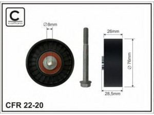 CAFFARO 22-20 kreipiantysis skriemulys, V formos rumbuotas diržas 
 Diržinė pavara -> V formos rumbuotas diržas/komplektas -> Laisvasis/kreipiamasis skriemulys
9207905