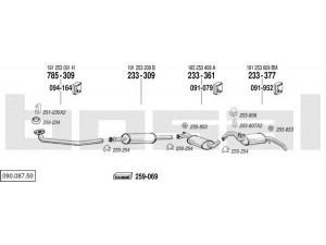 BOSAL 090.087.50 išmetimo sistema 
 Išmetimo sistema -> Išmetimo sistema, visa