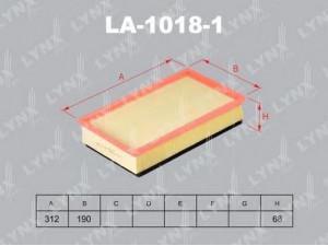 LYNXauto LA-1018-1 oro filtras 
 Filtrai -> Oro filtras
7H0 129 620 A