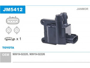 JANMOR JM5412 ritė, uždegimas 
 Kibirkšties / kaitinamasis uždegimas -> Uždegimo ritė
12862, 90919-02220