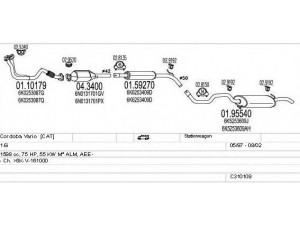 MTS C310109007009 išmetimo sistema 
 Išmetimo sistema -> Išmetimo sistema, visa
