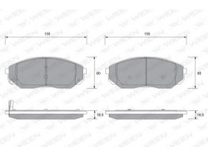 WEEN 151-1172 stabdžių trinkelių rinkinys, diskinis stabdys 
 Techninės priežiūros dalys -> Papildomas remontas
581013EE00, 581013EU00, 3EE0058101
