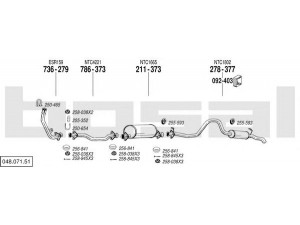 BOSAL 048.071.51 išmetimo sistema 
 Išmetimo sistema -> Išmetimo sistema, visa
