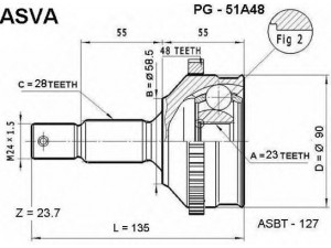ASVA PG-51A48 jungčių komplektas, kardaninis velenas 
 Ratų pavara -> Sujungimai/komplektas
3273K1, 95653010, 3273K1