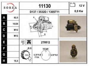 EAI 11130 starteris 
 Elektros įranga -> Starterio sistema -> Starteris
026911023C, 026911023CX, 026911023G