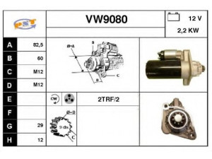SNRA VW9080 starteris 
 Elektros įranga -> Starterio sistema -> Starteris
070911023B
