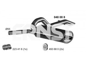 ERNST 048088 galinis duslintuvas 
 Išmetimo sistema -> Duslintuvas
44 17 158, 82 00 537 250