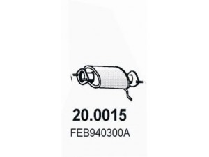 ASSO 20.0015 katalizatoriaus keitiklis 
 Išmetimo sistema -> Katalizatoriaus keitiklis
FEB940300A, FEB940300C, FEB940300C9A