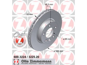 ZIMMERMANN 600.3225.20 stabdžių diskas 
 Stabdžių sistema -> Diskinis stabdys -> Stabdžių diskas
955 351 402 40, 955 351 402 41