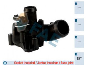 FAE 5352987 termostatas, aušinimo skystis 
 Aušinimo sistema -> Termostatas/tarpiklis -> Thermostat
266 203 02 75