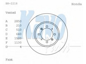 KAVO PARTS BR-2218 stabdžių diskas 
 Stabdžių sistema -> Diskinis stabdys -> Stabdžių diskas
45251SG9000