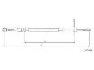CABOR 10.9583 trosas, stovėjimo stabdys 
 Stabdžių sistema -> Valdymo svirtys/trosai
1294200885, 1294202495