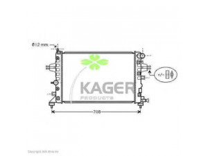 KAGER 31-1733 radiatorius, variklio aušinimas 
 Aušinimo sistema -> Radiatorius/alyvos aušintuvas -> Radiatorius/dalys
1300265, 13145210