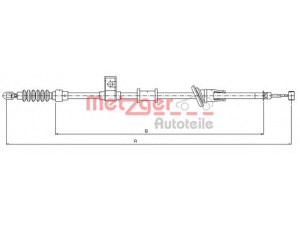 METZGER 10.8223 trosas, stovėjimo stabdys 
 Stabdžių sistema -> Valdymo svirtys/trosai
30621298, 30884537