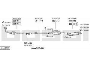 BOSAL 090.105.79 išmetimo sistema 
 Išmetimo sistema -> Išmetimo sistema, visa