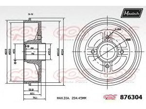 MAXTECH 876304.0000 stabdžių būgnas 
 Stabdžių sistema -> Būgninis stabdys -> Stabdžių būgnas
43200-00QAF, 43200-00QAG, 77 00 304 984