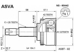 ASVA NS-60A42 jungčių komplektas, kardaninis velenas 
 Ratų pavara -> Sujungimai/komplektas
39211-50Y60, 39211-50Y70, 39211-8V000