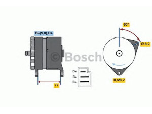 BOSCH 0 986 044 601 kintamosios srovės generatorius 
 Elektros įranga -> Kint. sr. generatorius/dalys -> Kintamosios srovės generatorius
5010554, 708F1 0346 AA, 82FH 10300 AA