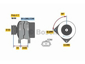 BOSCH 0 986 081 080 kintamosios srovės generatorius 
 Elektros įranga -> Kint. sr. generatorius/dalys -> Kintamosios srovės generatorius
82 00 429 905, 82 00 518 409, 82 00 660 043