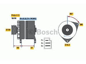 BOSCH 0 120 488 189 kintamosios srovės generatorius 
 Elektros įranga -> Kint. sr. generatorius/dalys -> Kintamosios srovės generatorius