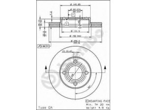 BREMBO 09.5033.10 stabdžių diskas 
 Stabdžių sistema -> Diskinis stabdys -> Stabdžių diskas
431615301A, 443615301A, 443615301B