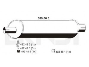 ERNST 389006 galinis duslintuvas 
 Išmetimo sistema -> Duslintuvas
601 490 19 01, 601 490 32 01