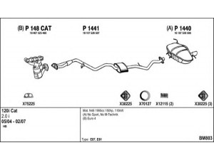 FENNO BM803 išmetimo sistema 
 Išmetimo sistema -> Išmetimo sistema, visa