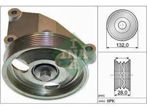 INA 532 0650 10 kreipiantysis skriemulys, V formos rumbuotas diržas 
 Diržinė pavara -> V formos rumbuotas diržas/komplektas -> Laisvasis/kreipiamasis skriemulys
5706.L7, 9654954880