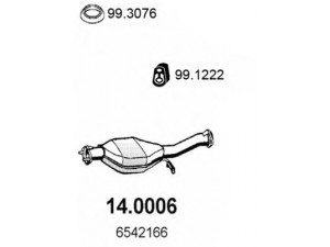 ASSO 14.0006 katalizatoriaus keitiklis 
 Išmetimo sistema -> Katalizatoriaus keitiklis
1046119, 1230728, 6197275, 6542166