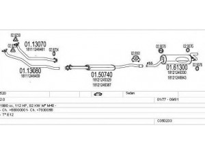 MTS C050233007308 išmetimo sistema 
 Išmetimo sistema -> Išmetimo sistema, visa