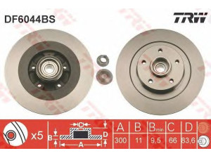 TRW DF6044BS stabdžių diskas 
 Stabdžių sistema -> Diskinis stabdys -> Stabdžių diskas
402020003R, 402022291R, 432000015R