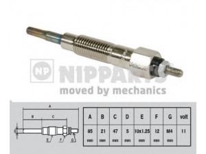 NIPPARTS J5711025 kaitinimo žvakė 
 Kibirkšties / kaitinamasis uždegimas -> Kaitinimo kaištis
11065-4P400