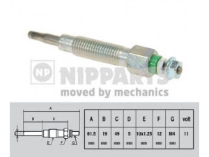 NIPPARTS N5711032 kaitinimo žvakė 
 Kibirkšties / kaitinamasis uždegimas -> Kaitinimo kaištis
11065-7C000