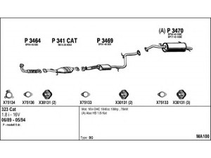 FENNO MA100 išmetimo sistema 
 Išmetimo sistema -> Išmetimo sistema, visa