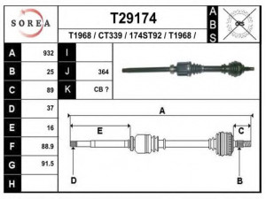 EAI T29174 kardaninis velenas 
 Ratų pavara -> Kardaninis velenas