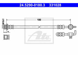 ATE 24.5290-0180.3 stabdžių žarnelė 
 Stabdžių sistema -> Stabdžių žarnelės
5 62 378, 97124878