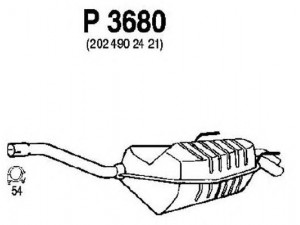 FENNO P3680 galinis duslintuvas 
 Išmetimo sistema -> Duslintuvas
(2024902421), 2024900115