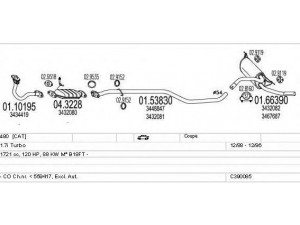 MTS C390085002215 išmetimo sistema 
 Išmetimo sistema -> Išmetimo sistema, visa