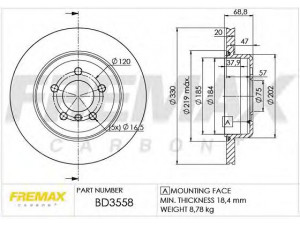 FREMAX BD-3558 stabdžių diskas 
 Stabdžių sistema -> Diskinis stabdys -> Stabdžių diskas
3421 6 775 287