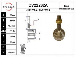 EAI CV22282AK jungčių komplektas, kardaninis velenas 
 Ratų pavara -> Sujungimai/komplektas