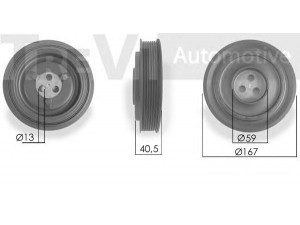TREVI AUTOMOTIVE PC1107 skriemulys, alkūninis velenas 
 Diržinė pavara -> Dirželio skriemulys
1379766, 1727140, 1748942, 6C1Q6B319EA