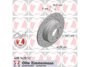 ZIMMERMANN 400.1420.52 stabdžių diskas 
 Stabdžių sistema -> Diskinis stabdys -> Stabdžių diskas
129 423 0012